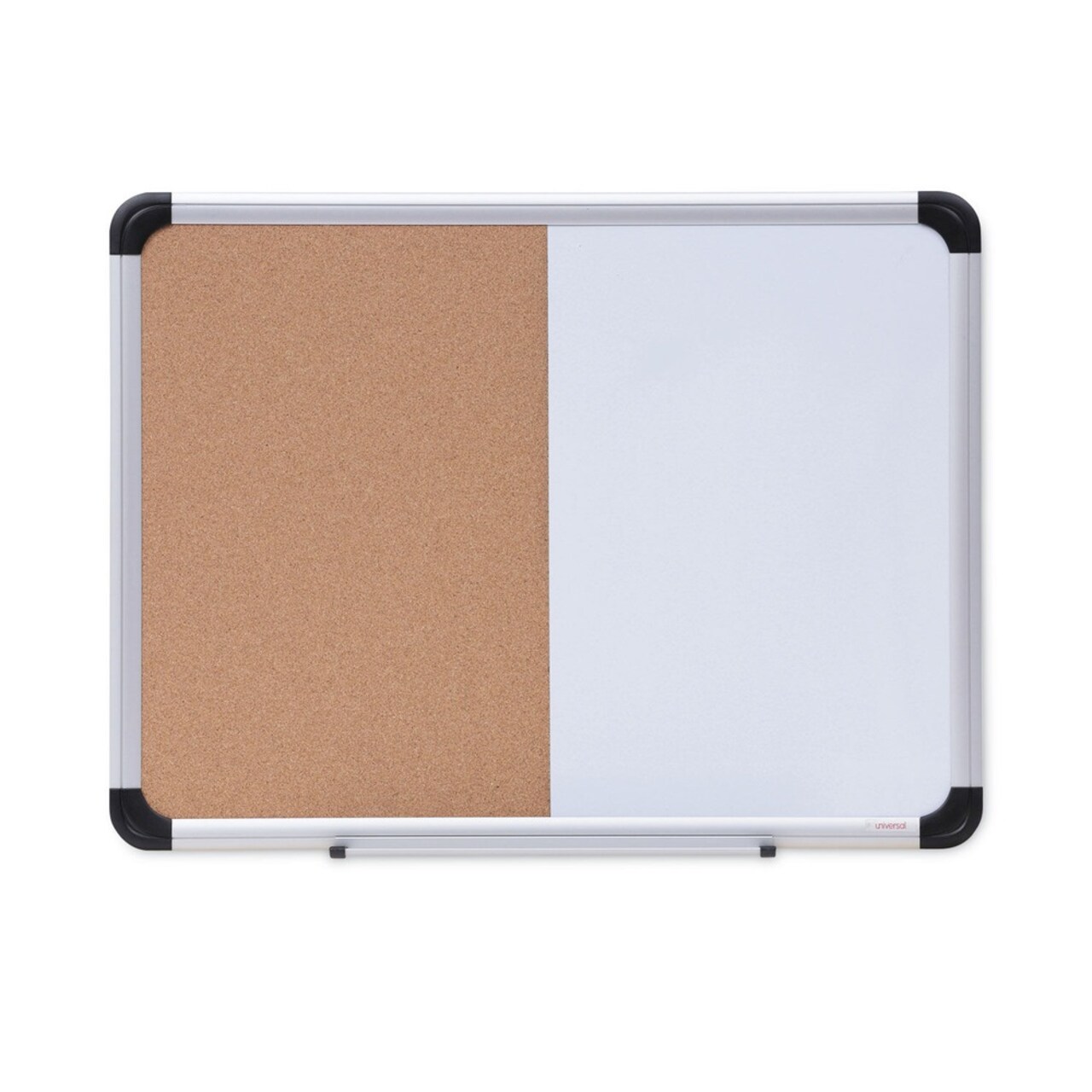 Universal 24 in. x 18 in. Melamine Cork/Dry Erase Board - Tan/White Surface, Aluminum/Plastic Frame